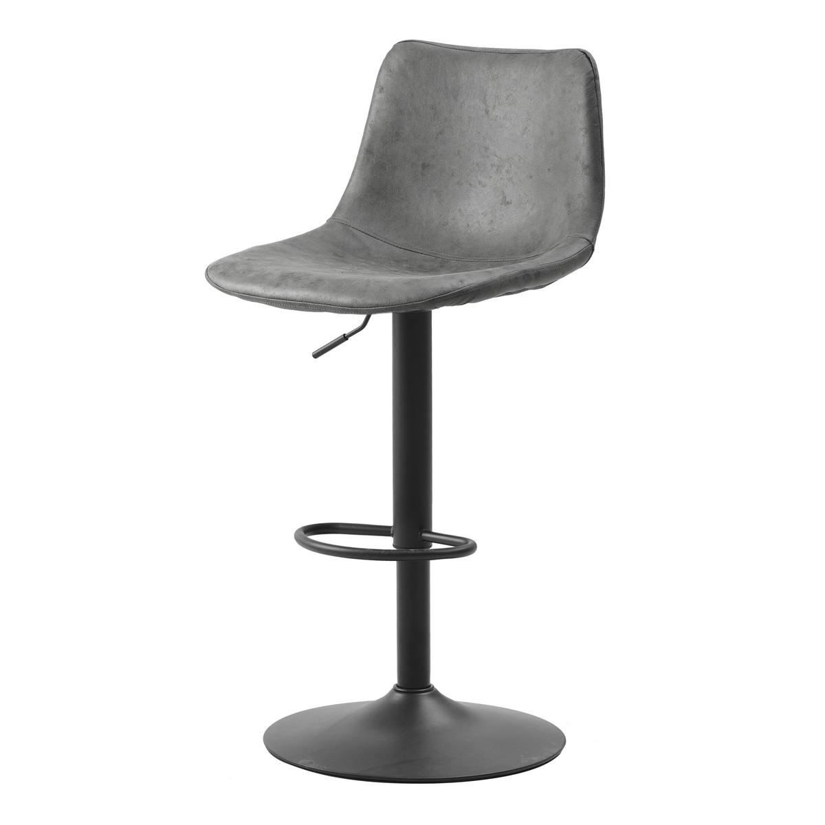 BARHOCKER-SET Glenn Anthrazit B: 45cm - Anthrazit/Schwarz, Basics, Textil/Metall (45/90/52cm) - MID.YOU