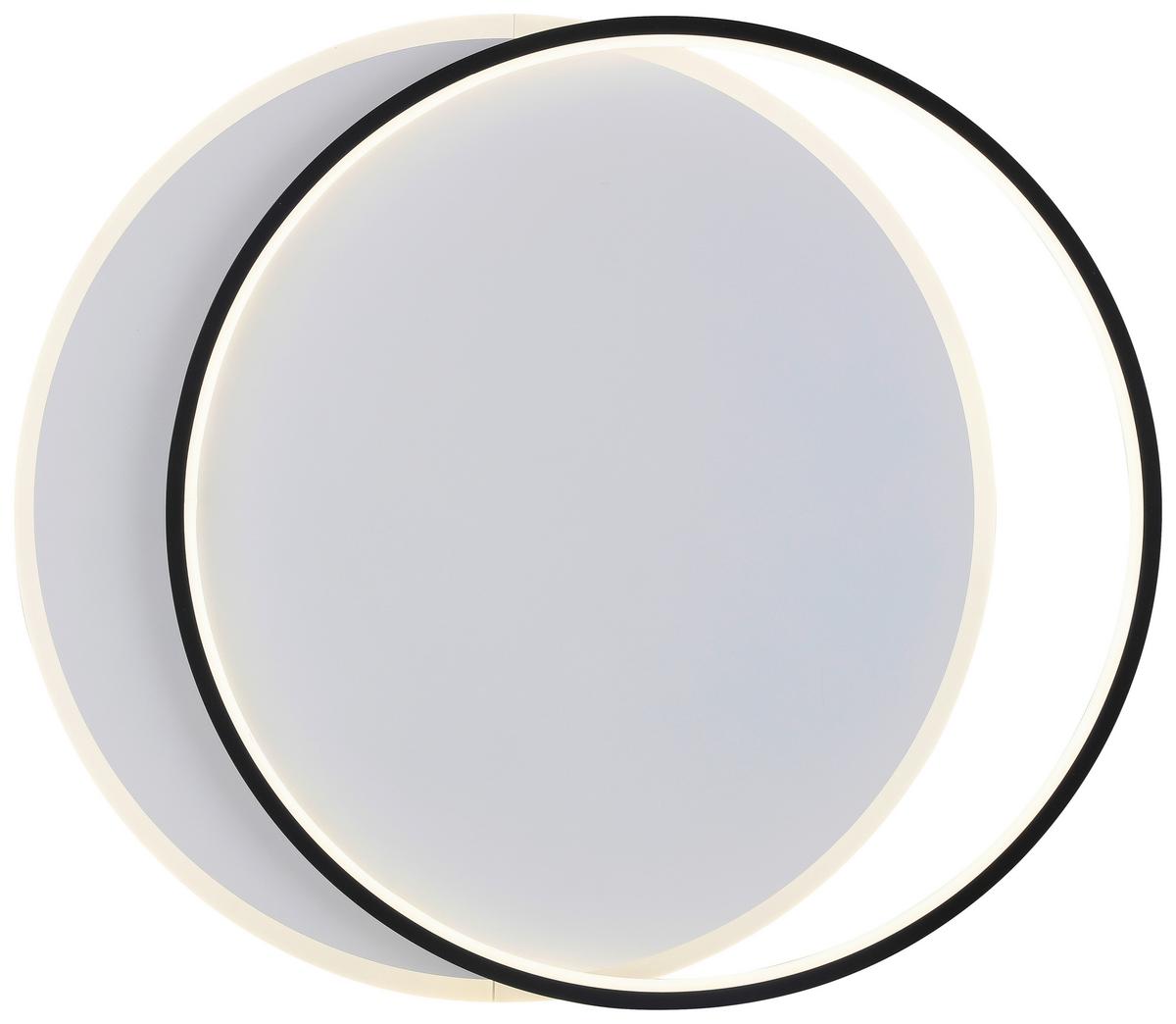 LED-Deckenleuchte Rosalia L: 55 cm Rund - Schwarz/Weiß, MODERN, Kunststoff/Metall (55/48,5/6cm) - Luca Bessoni