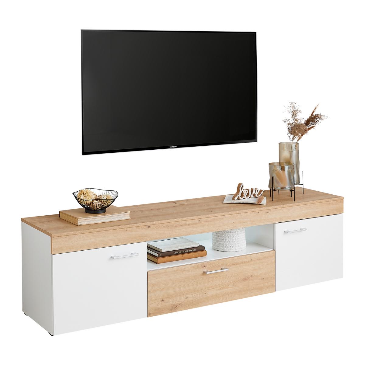 Tv-lowboard Valencia 180 Cm Artisan Eiche Dekor - MODERN, Holzwerkstoff (180/49,4/40cm)