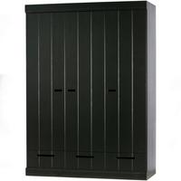 Drehtürenschrank Connect, Schwarz B: 140 Cm - Schwarz, Design, Holz (140/195/53cm) - Livetastic