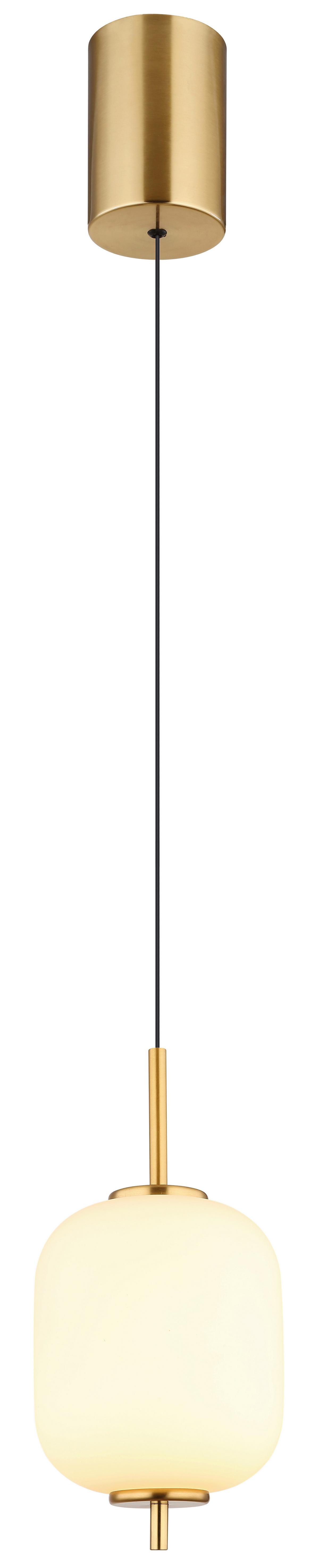 LED-Hängeleuchte 15217h - Messingfarben/Opal, KONVENTIONELL, Glas/Kunststoff (13,5/220cm) - Globo