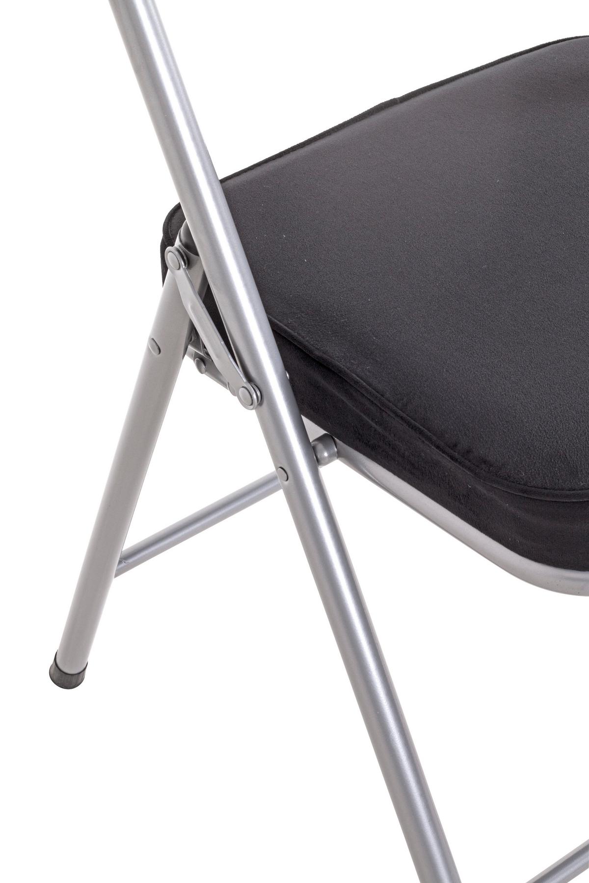Klappsessel Kurt - Schwarz/Alufarben, MODERN, Textil/Metall (47/79/53cm)