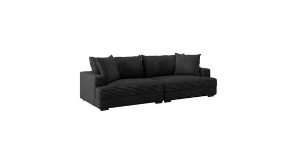 Megasofa Pelle-Megasofa - Wengefarben/Schwarz, Trend, Textil (261/124cm) - Luca Bessoni