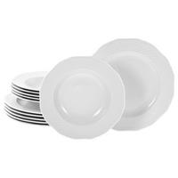 Tafelservice Arianne 12-Tlg. Keramik, Weiß - Weiß, Basics, Keramik - Creatable