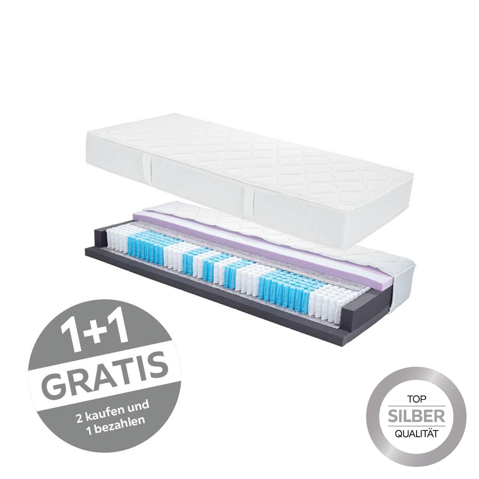 Taschenfederkernmatratze Noxira 90x200cm Mittelfest - Weiß, Textil (90/200cm) - Primatex