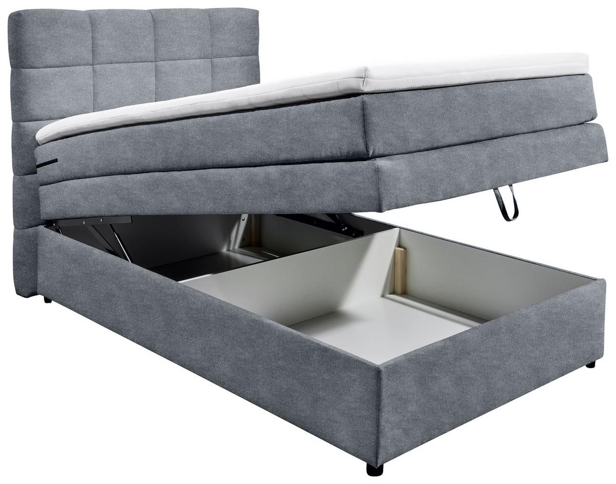 Boxspringbett Mit Topper & Bettkasten 120x200 Tacoma 3 - Anthrazit, KONVENTIONELL (120/200cm) - MID.YOU