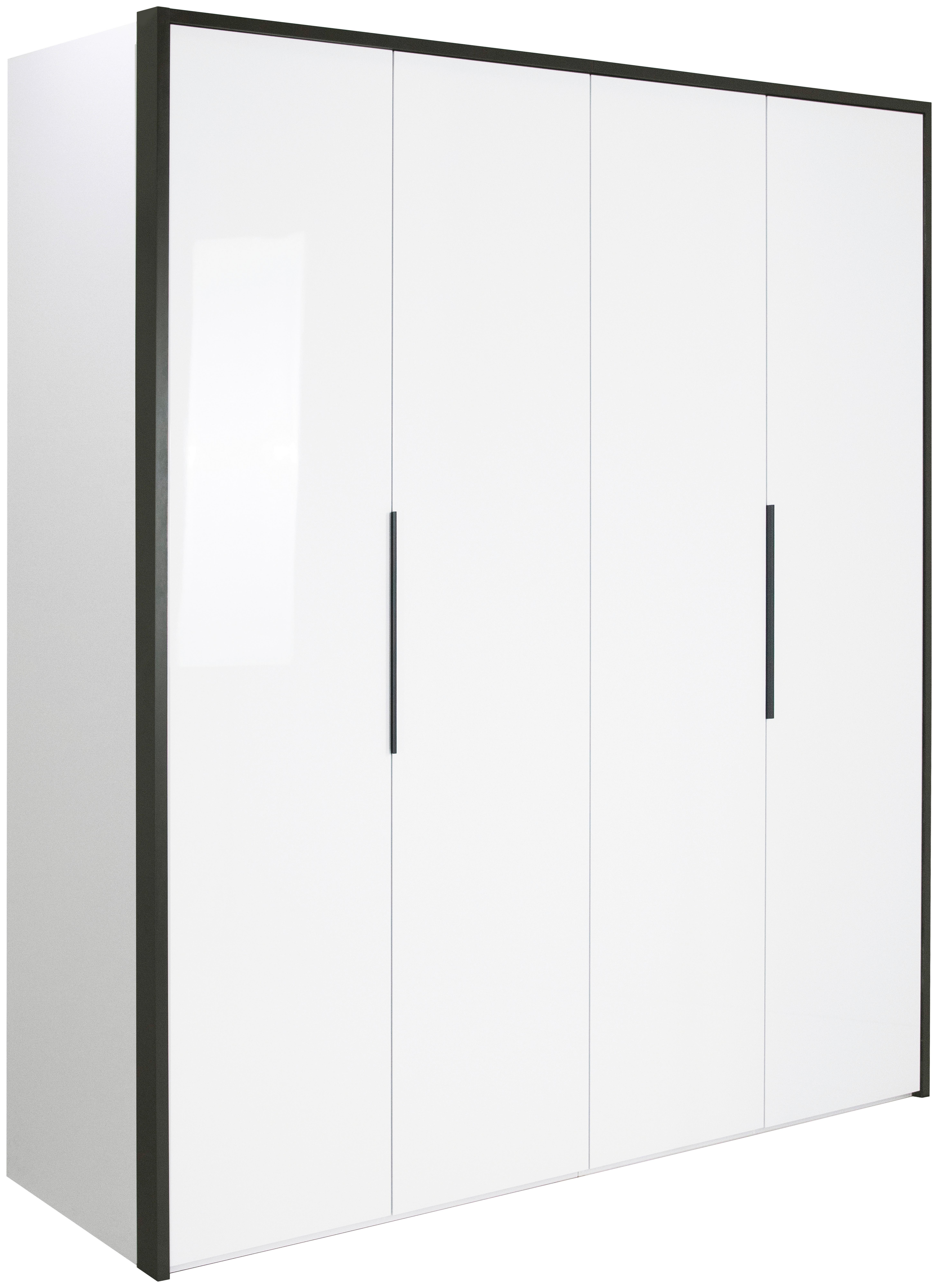 Drehtürenschrank 201cm Lucca Weiß - Weiß, MODERN, Holzwerkstoff (201/221/60cm)