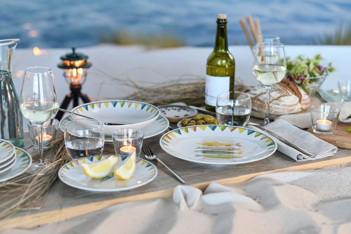 Tafelservice Sardinhas Steinzeug, 12 -Teilig. - Multicolor, Basics, Keramik - Creatable
