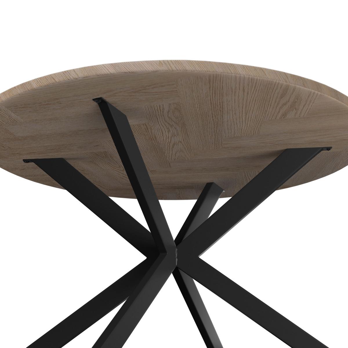 Jídelní set Eolona, 120cm - černá/krémová, Moderní, kov/kompozitní dřevo (120/76/120cm) - Bessagi Home