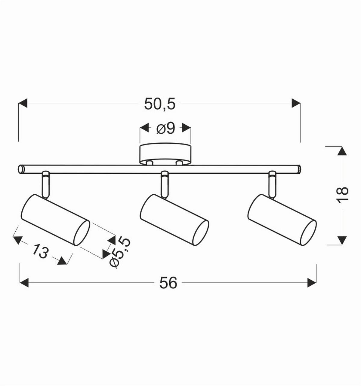 Deckenstrahler 93-01733 - Messingfarben, KONVENTIONELL, Metall (56/18/9cm)