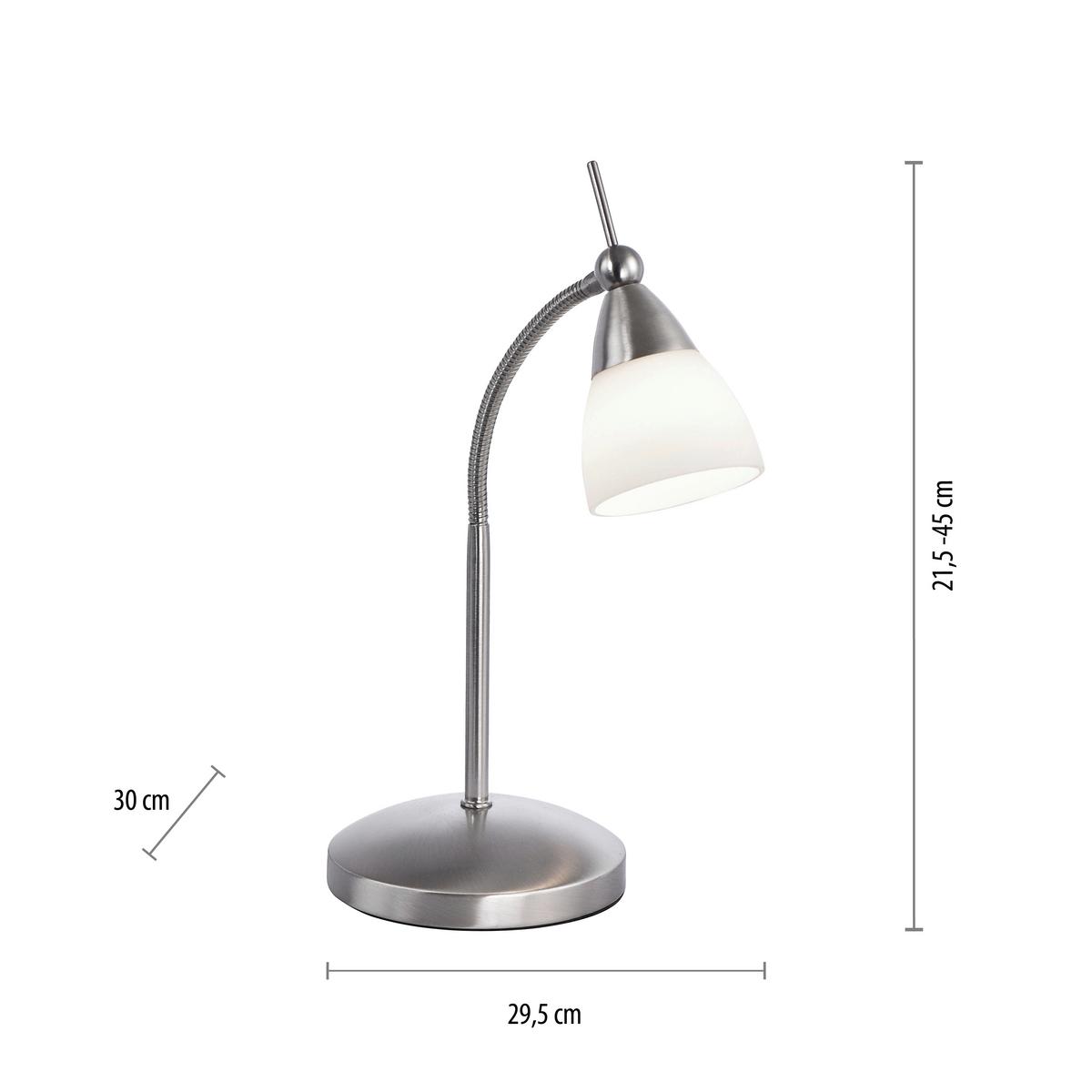 LED-Tischleuchte 4001-55 Pino - Edelstahlfarben, Basics, Glas/Metall (30/29.5/45cm) - Paul Neuhaus