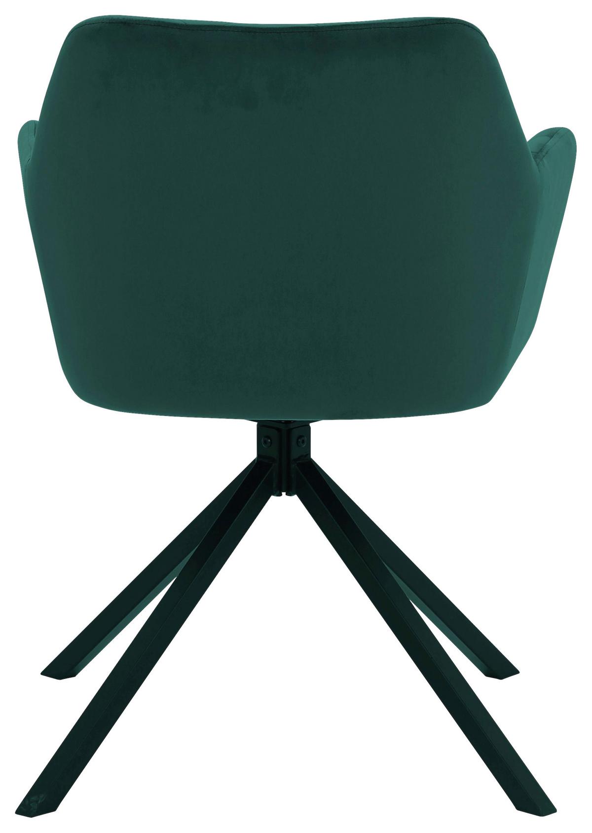 Stuhl Patti Grün, Sitzfl. 360° drehbar - Schwarz/Grün, KONVENTIONELL, Textil/Metall (58/81/54cm)