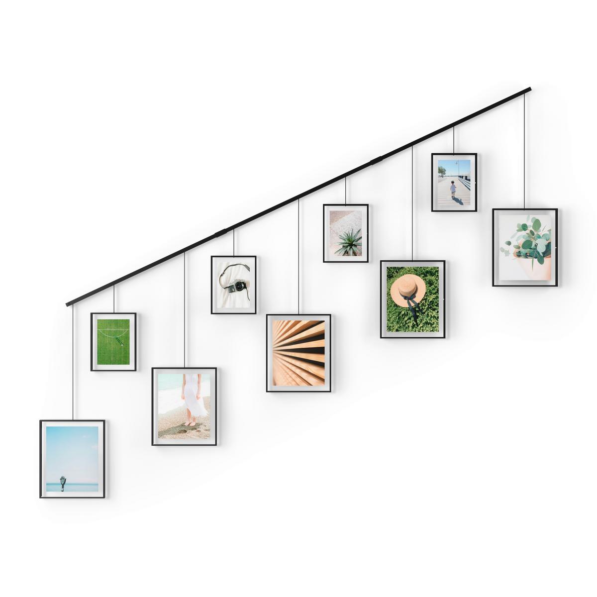 Collagen-Bilderrahmen Schwarz Transparent B: 3,5 cm - Transparent/Schwarz, Basics, Glas/Metall (3,5/78/223cm) - Umbra