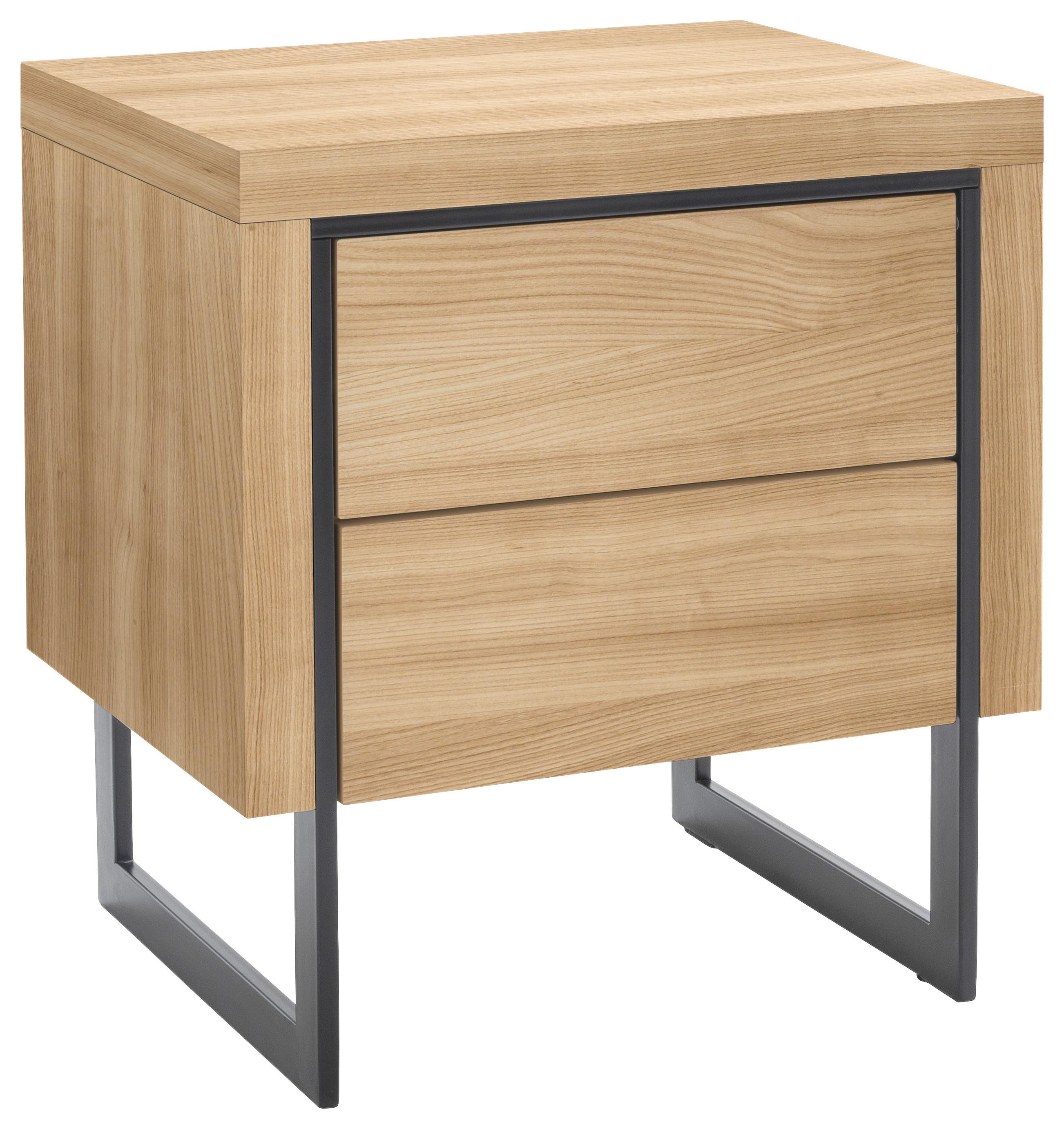 NOČNÍ STOLEK K POSTELI COOPER - černá/barvy dubu, Moderní, kov/dřevo (50/55/40cm)