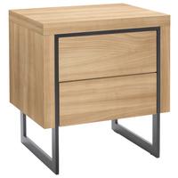 NOČNÁ SKRINKA COOPER - čierna/farba duba, Modern, kov/drevo (50/55/40cm)