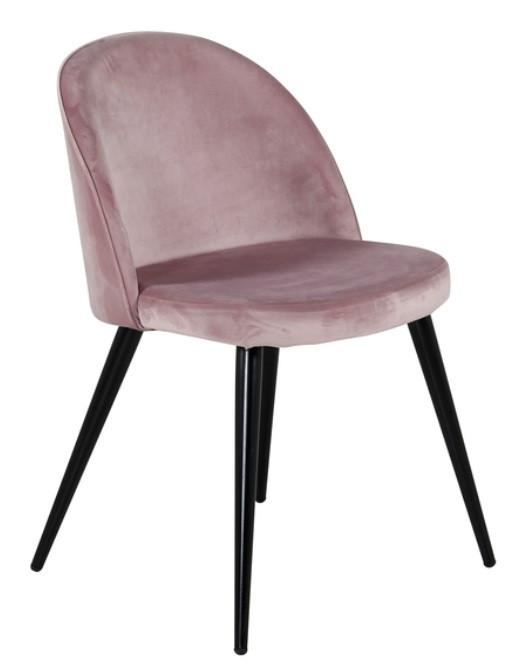 Stuhl Velvet Schwarz/Rosa B: 50 cm - Schwarz/Rosa, Design, Textil/Metall (50/76,5/57cm) - Livetastic