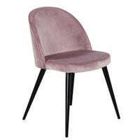 Stuhl Velvet Schwarz/Rosa B: 50 cm - Schwarz/Rosa, Design, Textil/Metall (50/76,5/57cm) - Livetastic