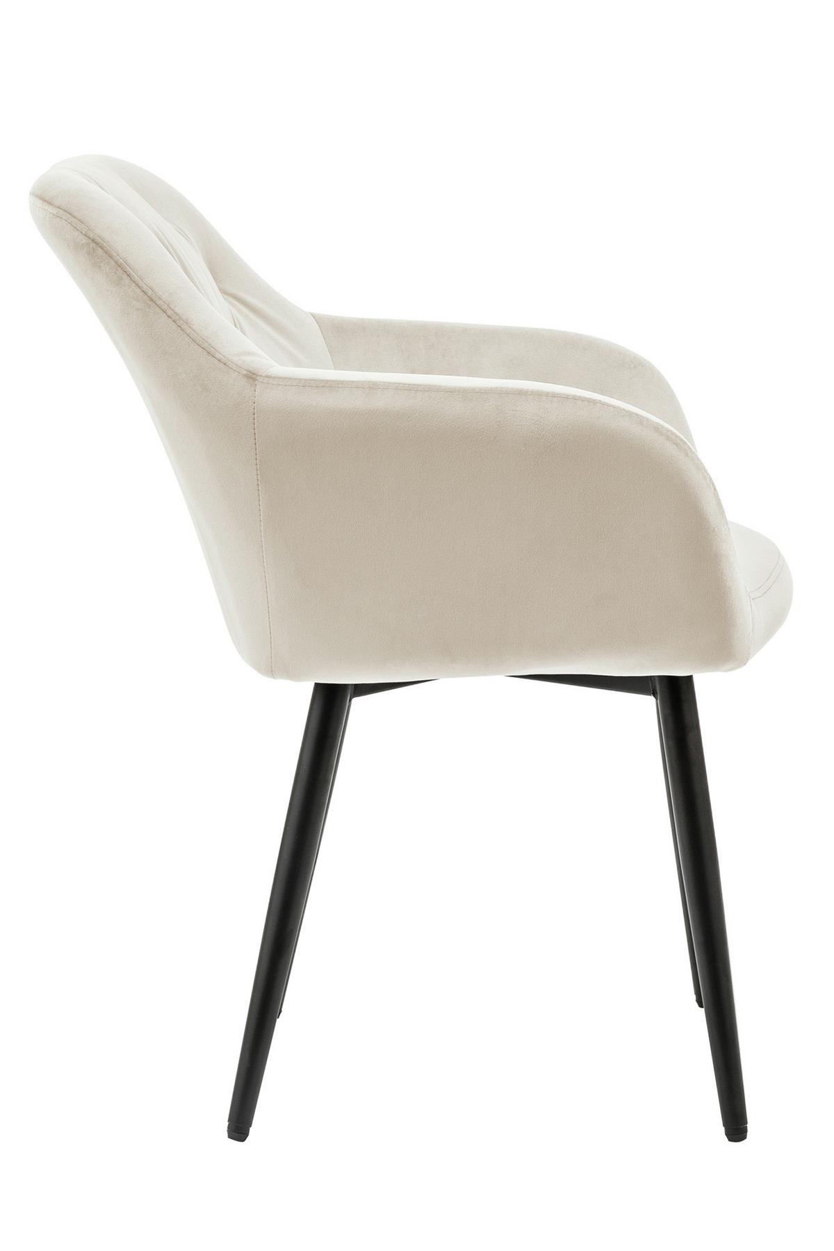 Armlehnstuhl Creme B: 61 Cm - Creme/Schwarz, MODERN, Textil/Metall (61/85/45cm) - Livetastic