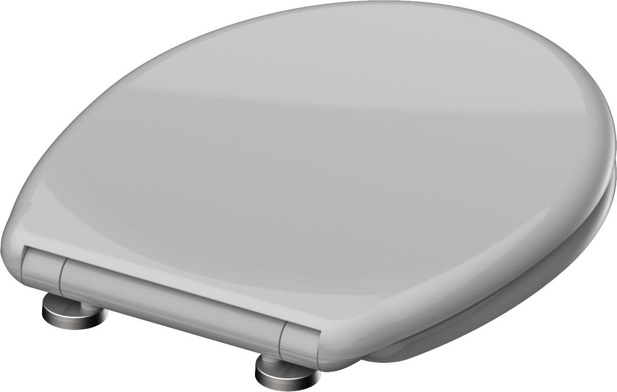 WC-Sitz Duroplast Grau - Grau, Basics, Kunststoff (37,4/2,83/43,5cm)