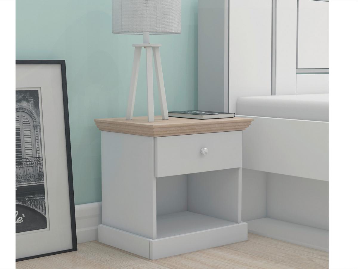 Nachttisch Binz, Eiche Grau B: 45 Cm - Eiche grau/Grau, Design, Holzwerkstoff (45/35/45cm) - MID.YOU