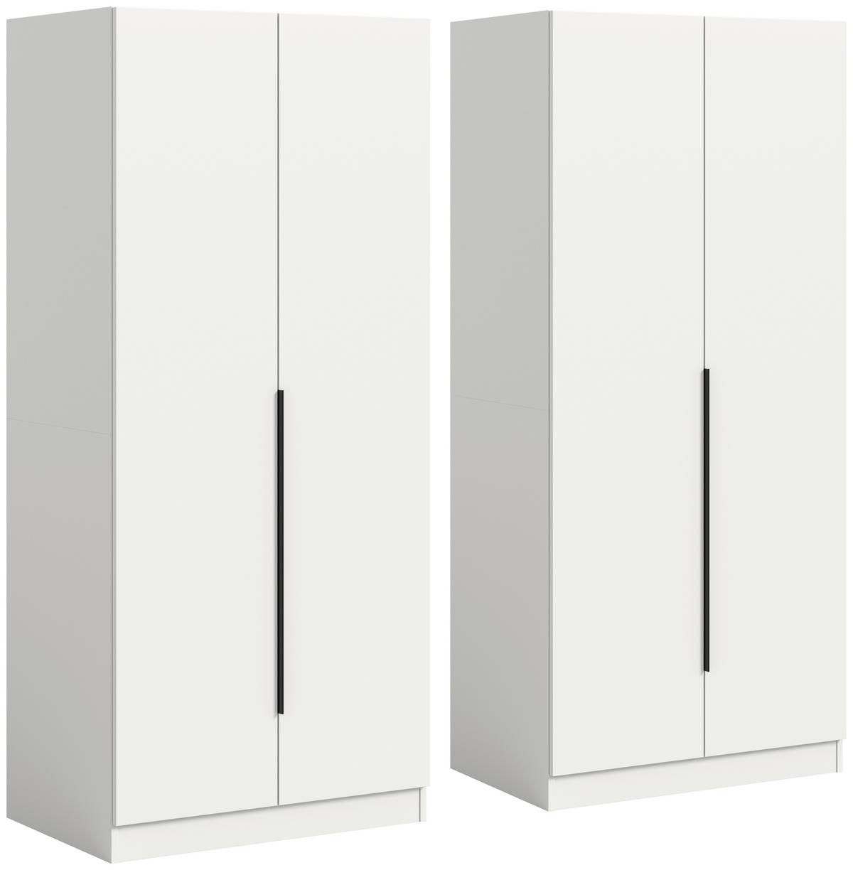 Drehtürenschrank Kopenhagen, Weiß B: 160 cm - Weiß, MODERN, Holzwerkstoff (160/181/52cm) - MID.YOU