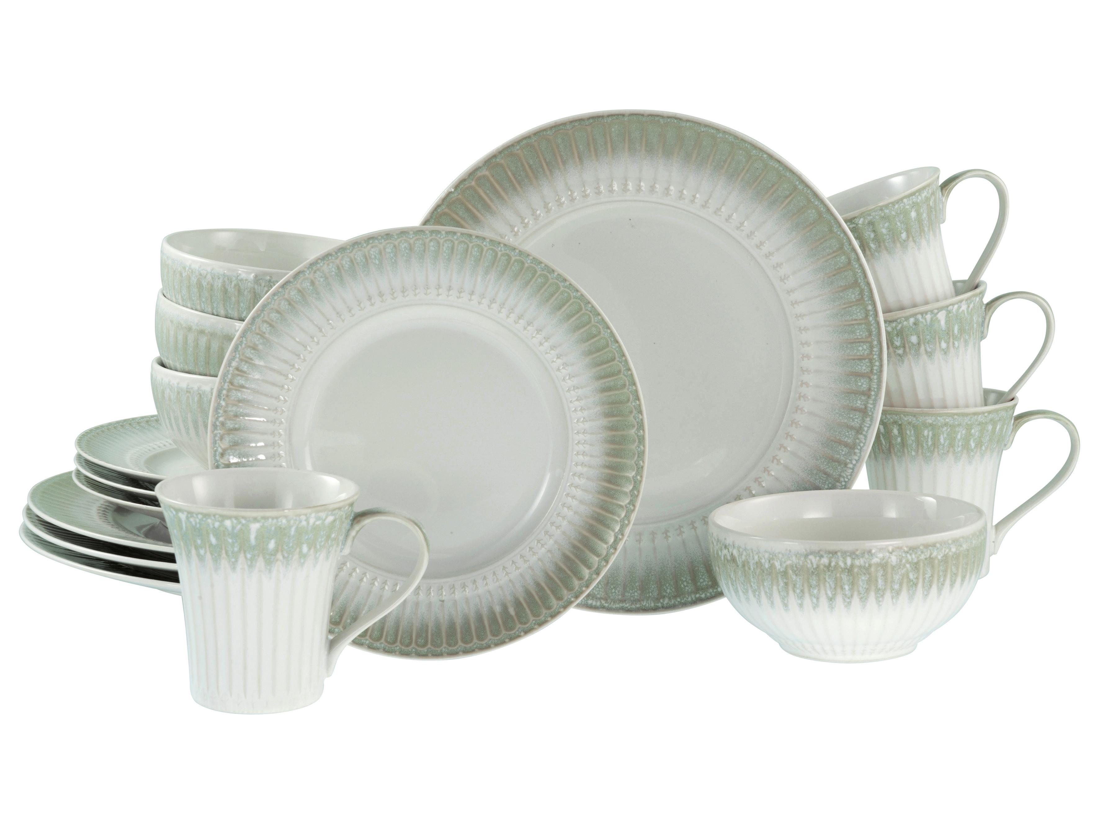 KOMBISERVICE Steinzeug, Creme, 16-teilig - Perlmutt/Creme, Basics, Keramik - Creatable