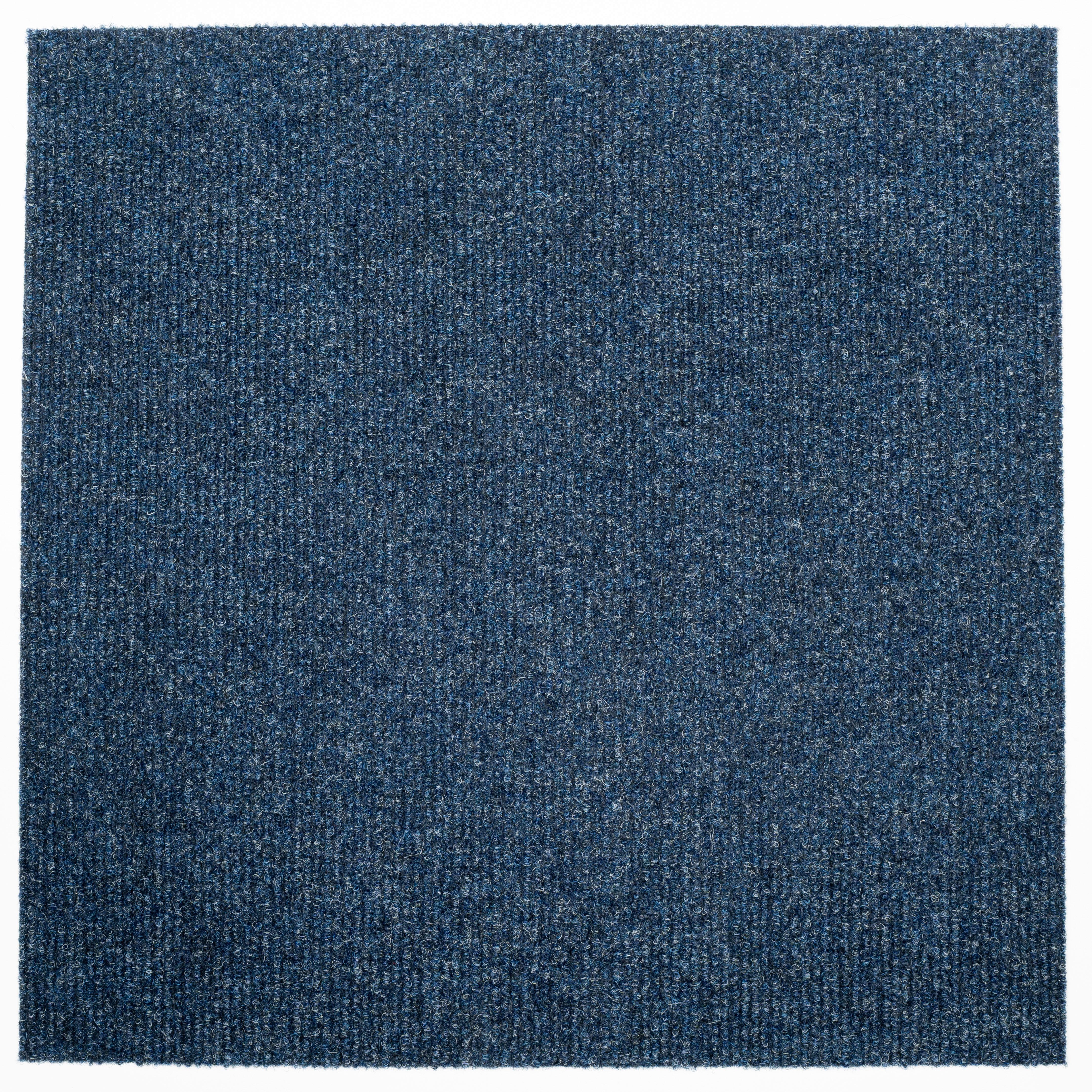 Teppichfliese Blau Solid Rib 50x50 cm Florhöhe 2,5 mm - Basics, Textil (50/50cm)