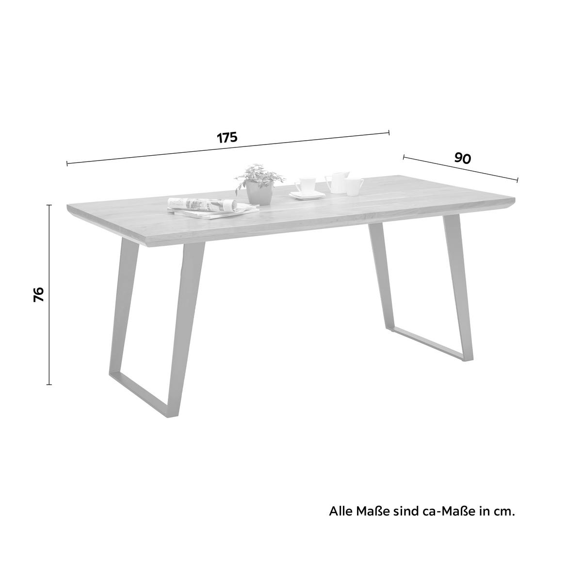 JÍDELNÍ STŮL HERKULES 175 - černá/barvy akácie, Lifestyle, kov/dřevo (175/76/90cm)