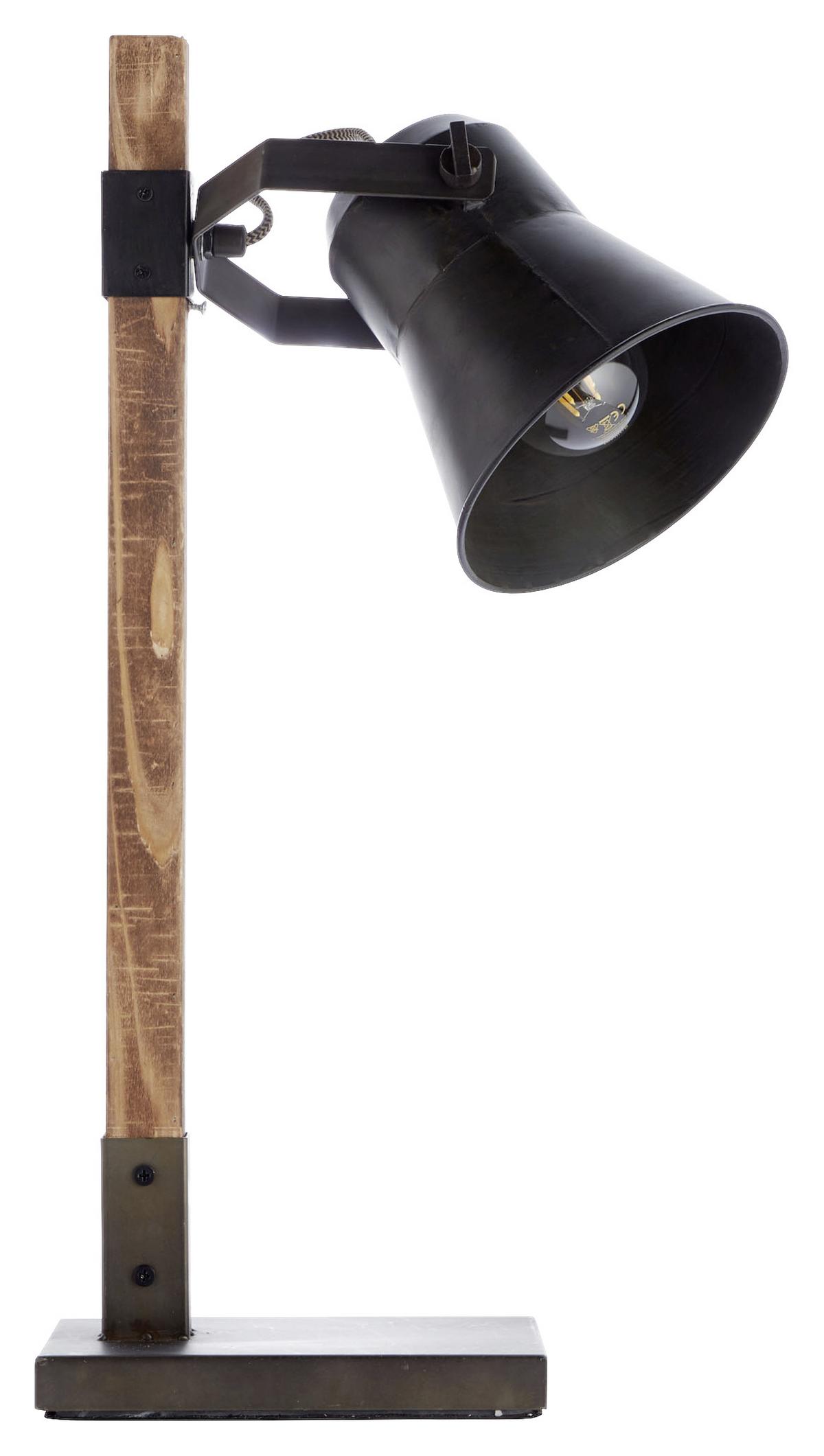 Tischleuchte 82149/46 Plow - Schwarz, Natur, Holz/Metall (16/55cm) - Brilliant