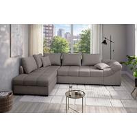 Eckschlafsofa Alvito Graubraun S: 202x298 cm - Graubraun/Schwarz, MODERN, Textil (202/298cm) - MID.YOU