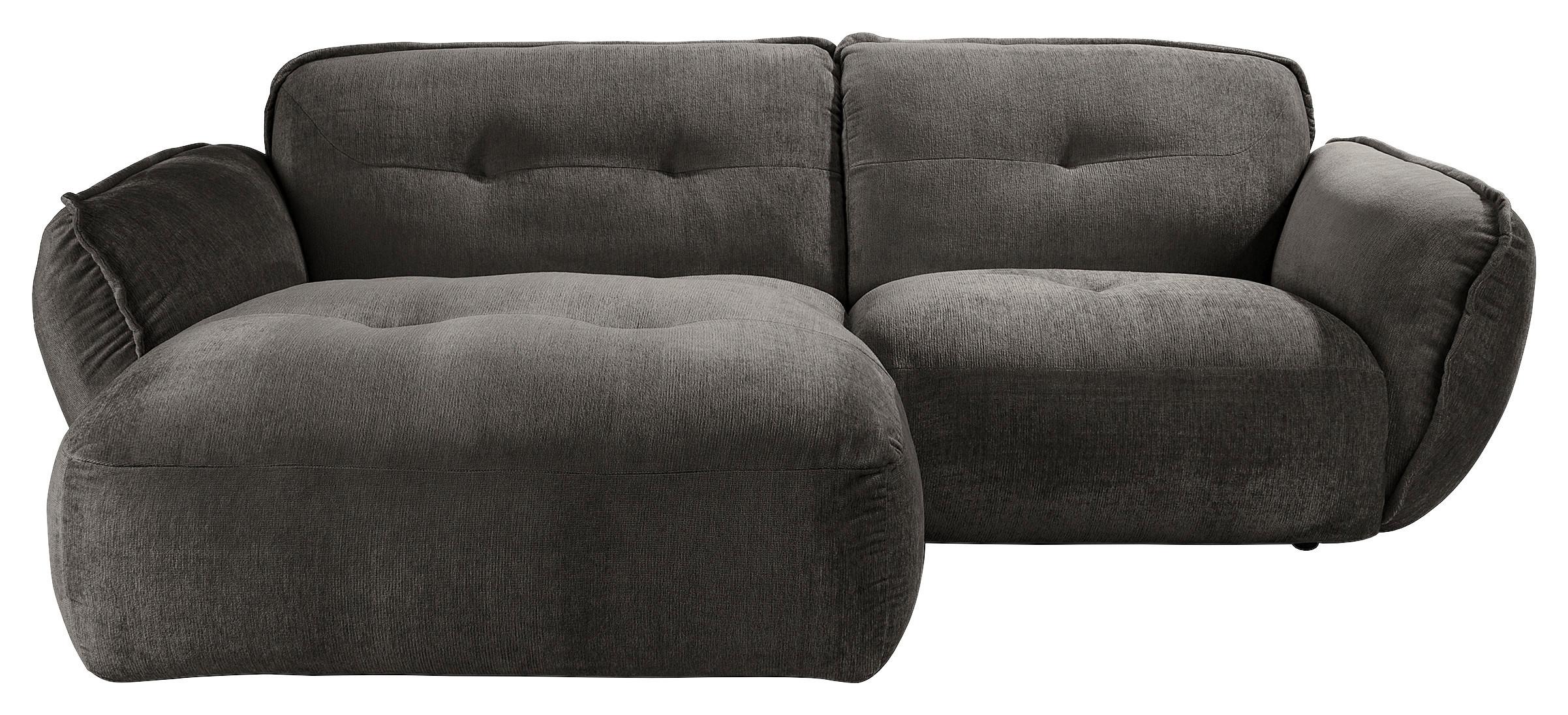 Ecksofa Fluffy Anthrazit S: 184x269 cm - Anthrazit/Schwarz, MODERN, Textil (184/269cm) - Trendmanufaktur