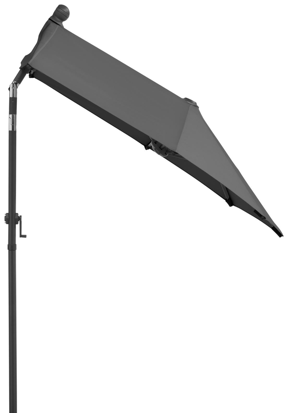 Ampelschirm Salerno Mezza BxHxT: 150x228x150 cm Anthrazit - Anthrazit, Basics, Textil/Metall (150/228/150cm) - Schneider