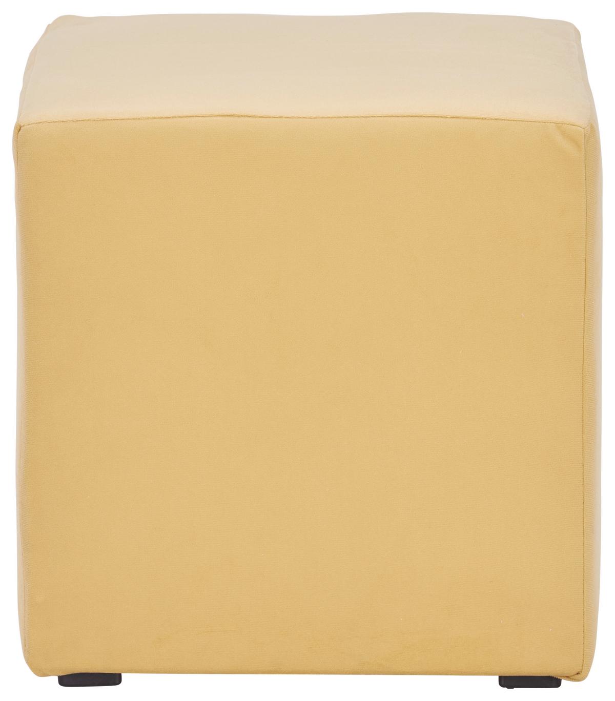 Hocker Bali Curry Sitz Gepolstert H: 42 cm - Currygelb, MODERN, Textil (45/42/45cm)
