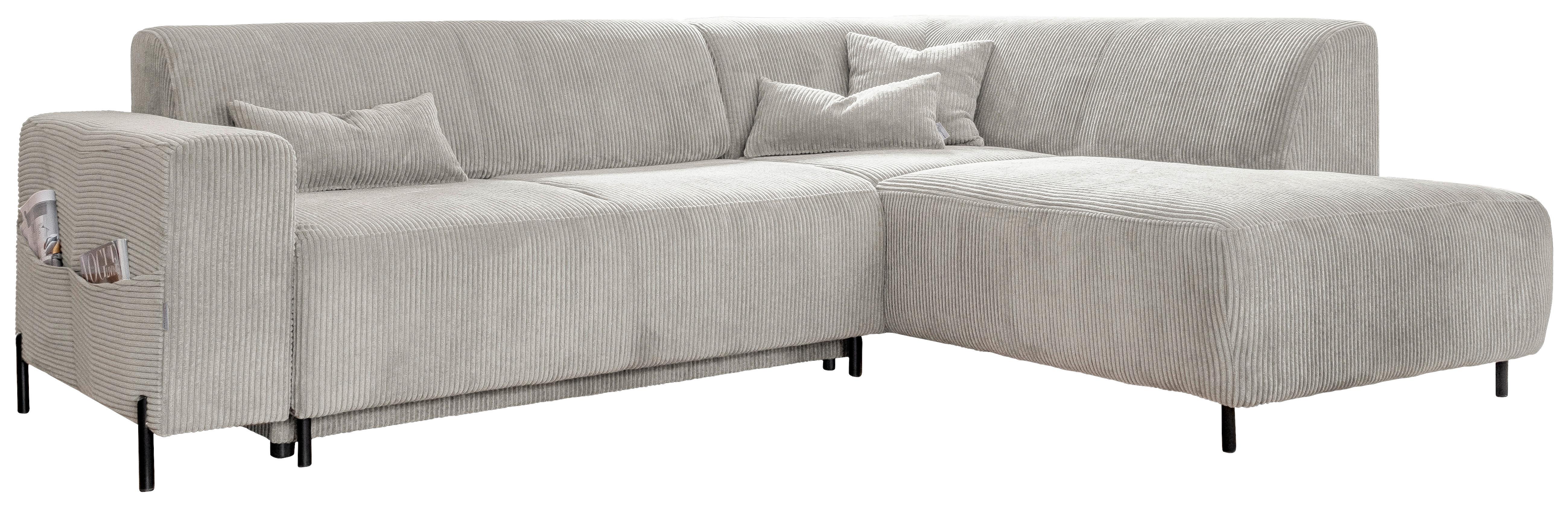 Ecksofa Cuddly Mia Beige S: 250x192 cm - Beige/Schwarz, Textil (250/192cm) - MID.YOU