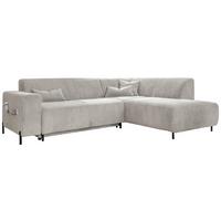 Ecksofa Cuddly Mia Beige S: 250x192 cm - Beige/Schwarz, Textil (250/192cm) - MID.YOU