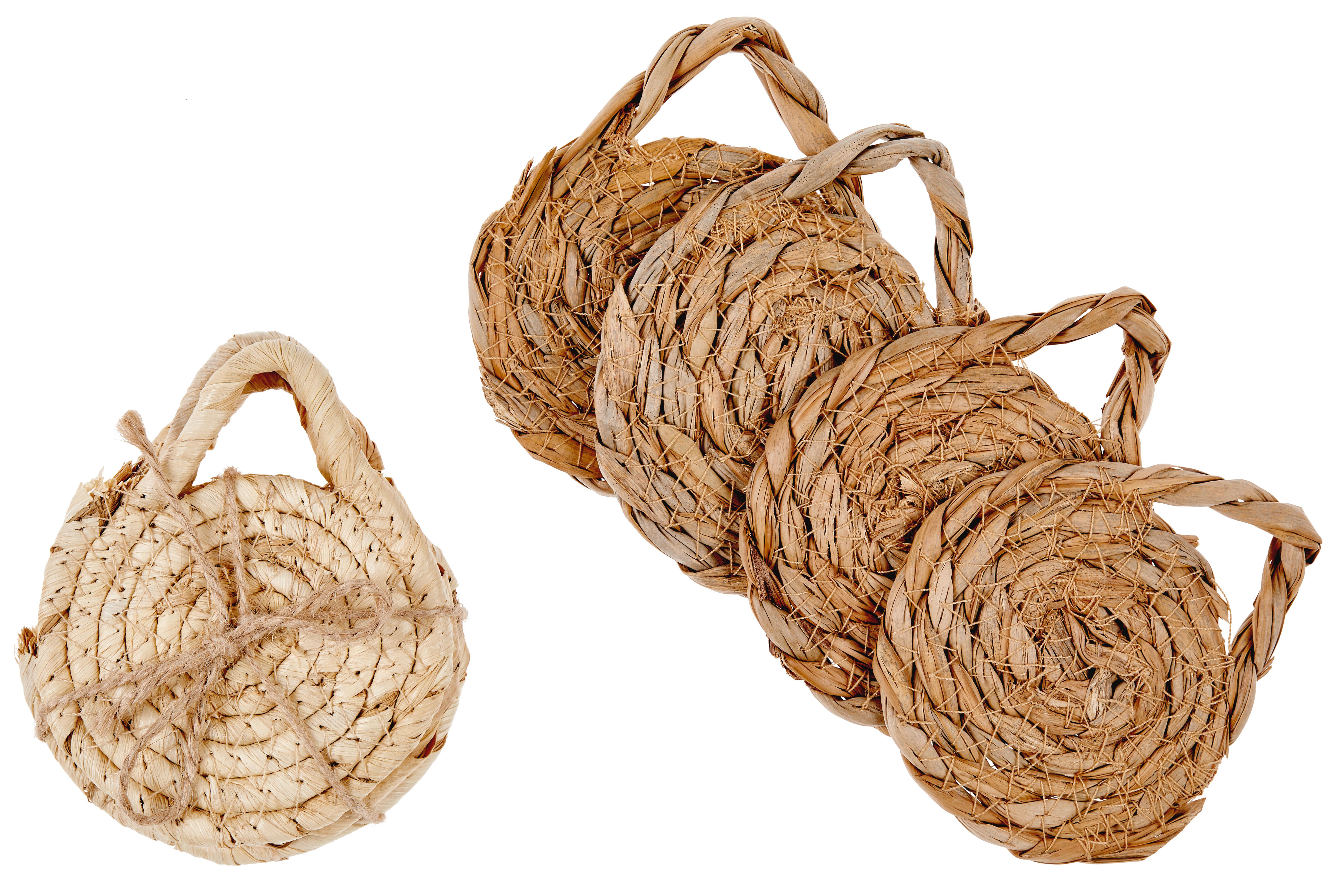 Glasuntersetzer 4er-Set Aus Seegras Tabatha, D: ca. 10 cm - Braun/Naturfarben, Basics, Naturmaterialien (10/4cm)