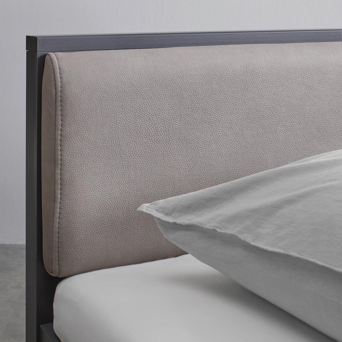Čalouněná postel 140x200 cm, Mariello, cappuccino - cappuccino/antracitová, Moderní, dřevo/textil (140/200cm) - Bessagi Home