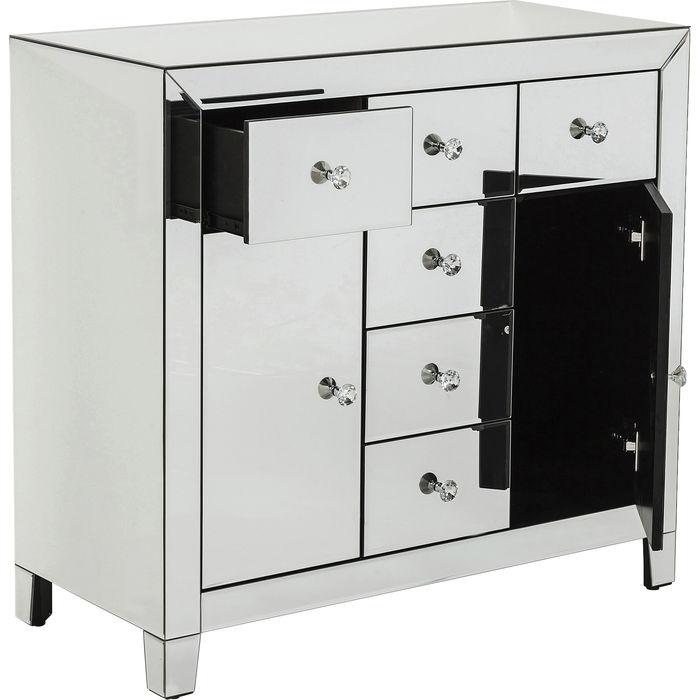 Kommode 88 cm Luxury, Weiß - Weiß, Design, Glas/Holzwerkstoff (88/84/41cm) - Kare-Design
