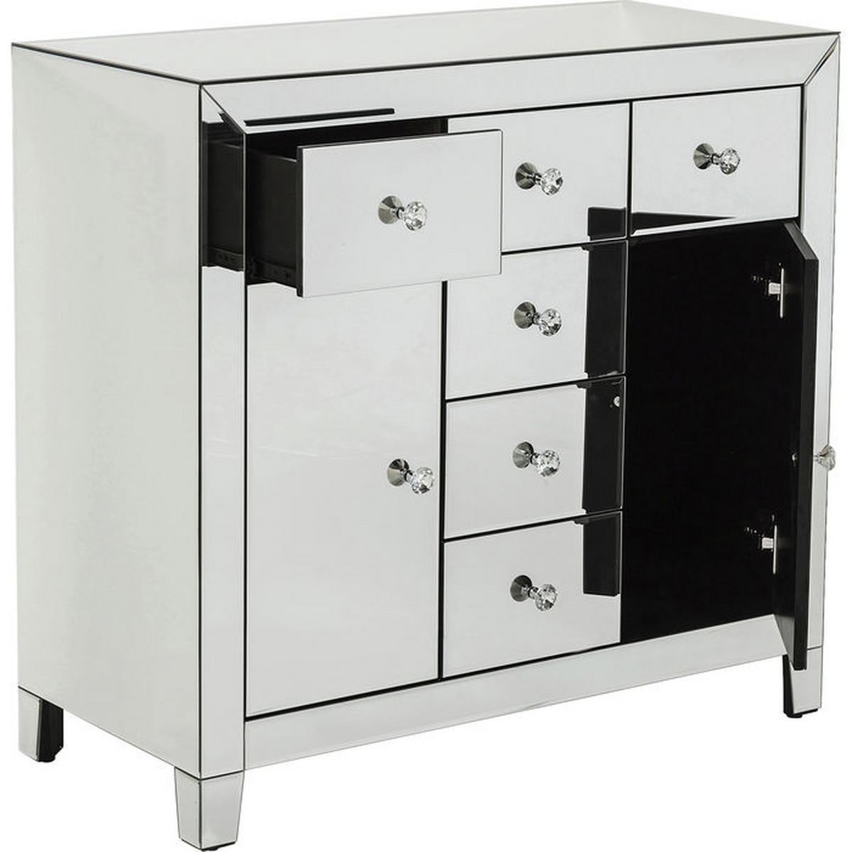 Kommode 88 Cm Luxury, Weiß - Weiß, Design, Glas/Holzwerkstoff (88/84/41cm) - Kare-Design
