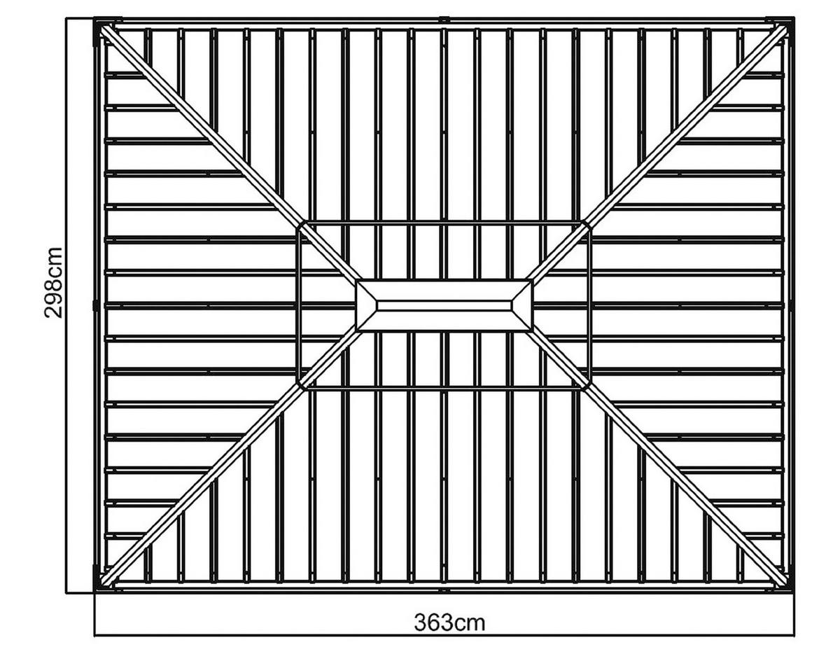 Pavillon Messina 363x298 cm Wetterfest Gartenpavillon - Champagner, Basics, Metall (363/291/298cm)