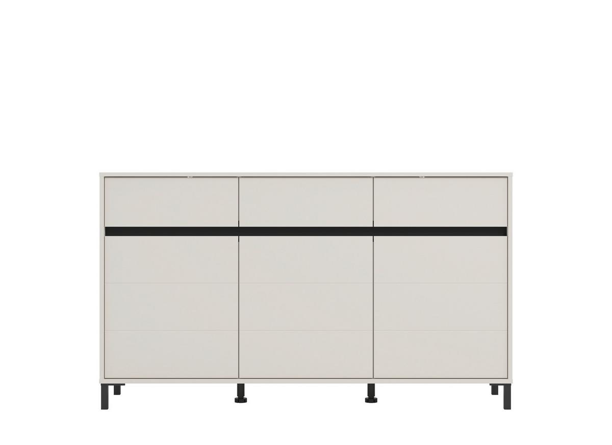 Komód Marron - kasmírszínű/fekete, Basics, faalapú anyag (157/90/40cm)