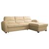 Ecksofa Tilo Beige S: 227 cm - Beige/Schwarz, Design, Leder/Textil (227/168cm) - Livetastic