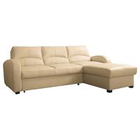 Ecksofa Tilo Beige S: 227 cm - Beige/Schwarz, Design, Leder/Textil (227/168cm) - Livetastic