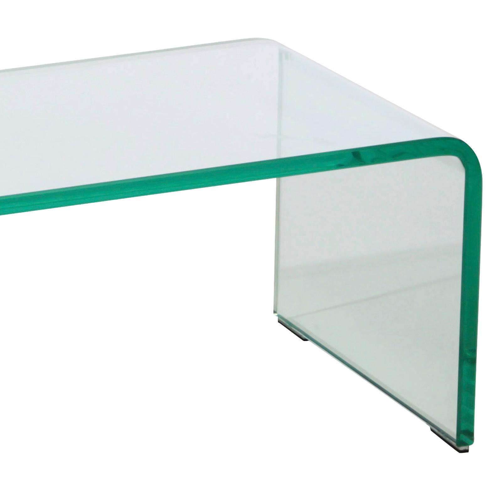 TV-Aufsatz HAGEN aus Glas, abgerundete Kante