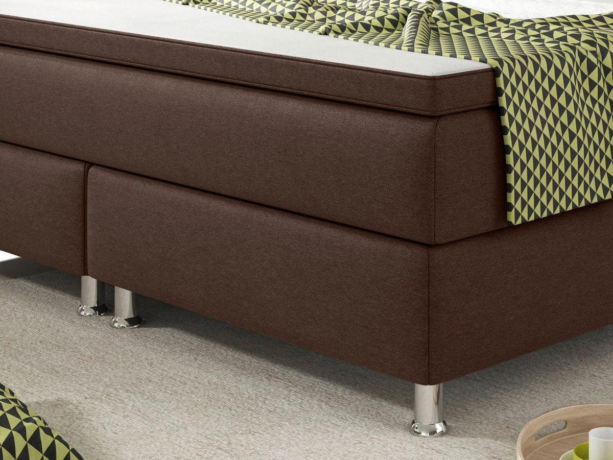 Boxspringbett mit Topper Kingsize 180x210 Köln - Silberfarben/Braun, KONVENTIONELL, Textil (180/115/210cm) - MID.YOU
