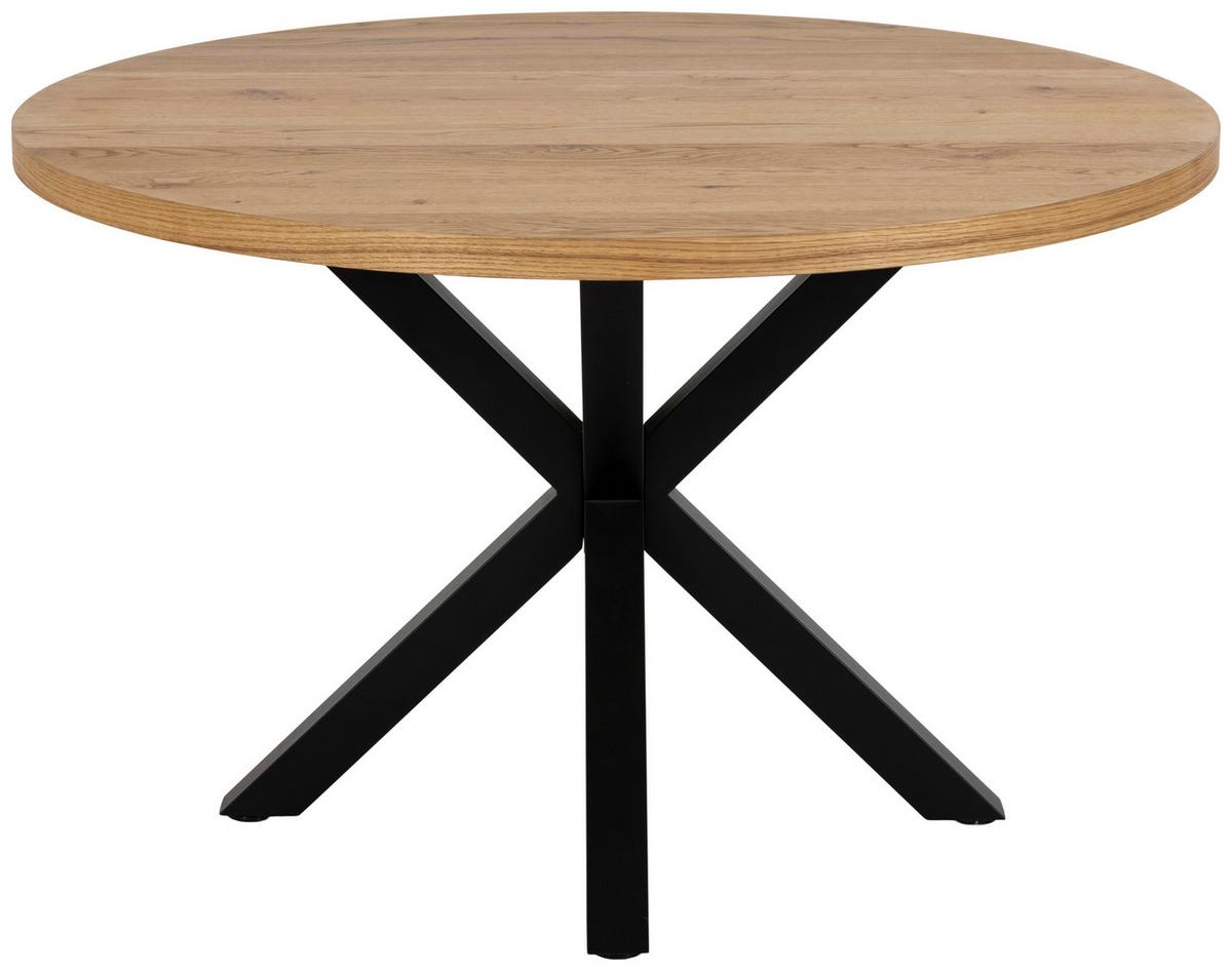 Jídelní stůl HEAVEN 120 cm - divoký dub/černá, Trend, kov/dřevo (120/76,4cm) - MID.YOU