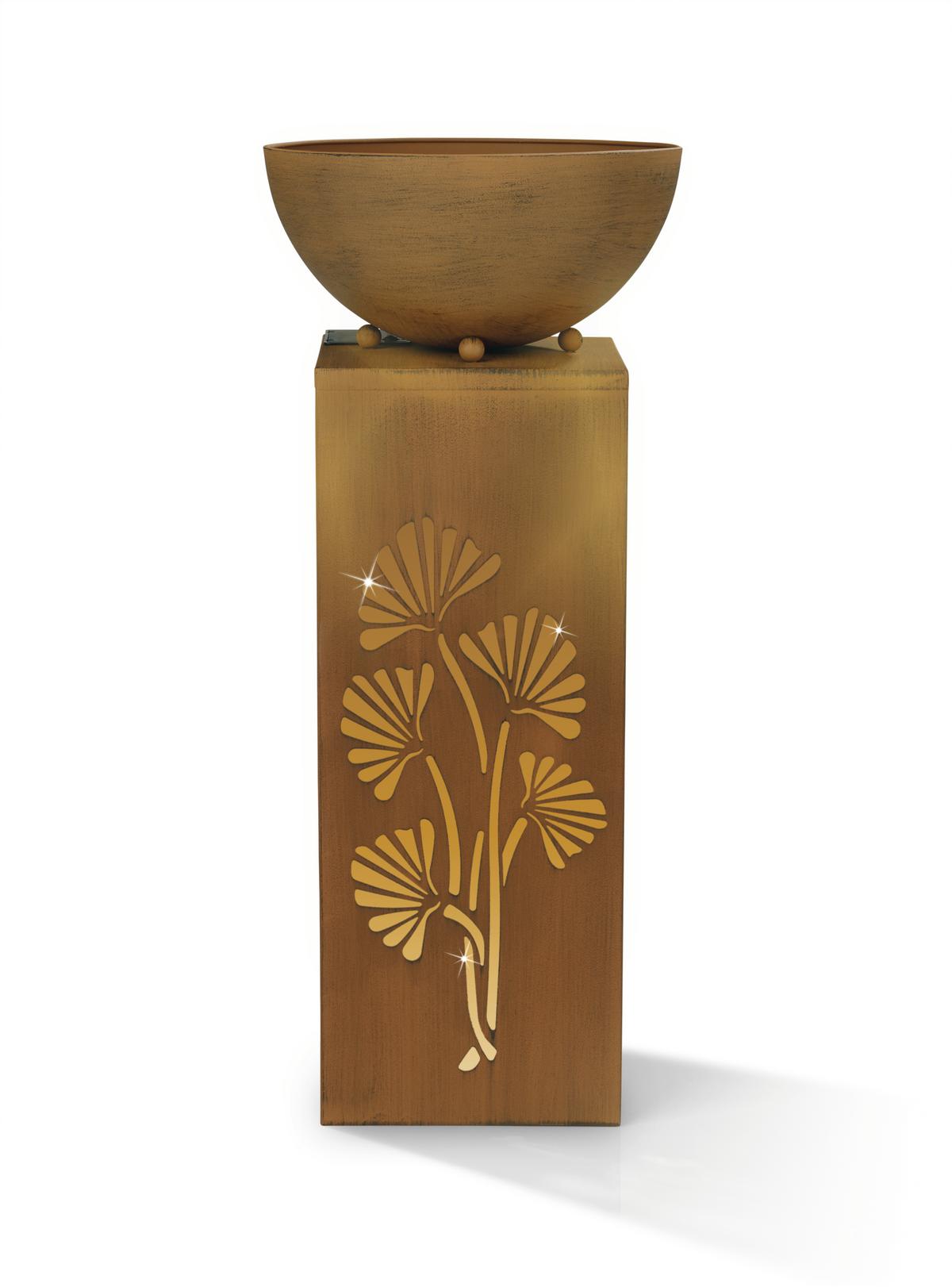 Led-dekosäule Mit Schale Garvida H: 59 Cm - Rostfarben, Trend, Metall (25/59/25cm)