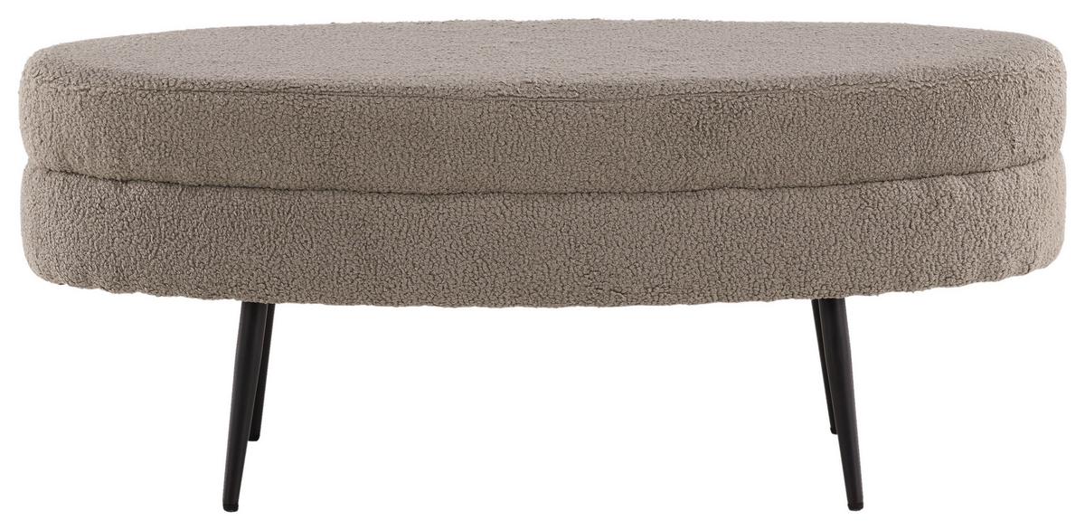 Hockerbank Otto - Greige/Schwarz, Design, Textil/Metall (100/41/40cm) - Livetastic