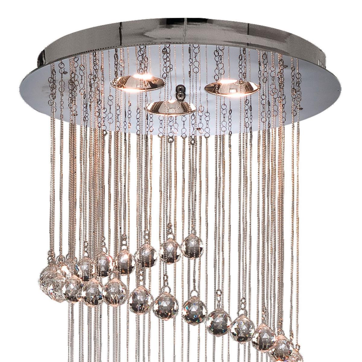 Deckenleuchte 7743cc Hallway - Chromfarben, Design, Glas/Metall (39/80cm)