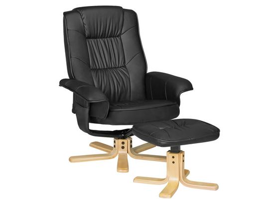 Relaxsessel mit Hocker Comfort Stoff Schwarz - Birkefarben/Schwarz, MODERN, Textil (80/100/70cm) - MID.YOU Relaxsessel mit Hocker Comfort Stoff Schwarz - Birkefarben/Schwarz, MODERN, Textil (80/100/70cm) - MID.YOU